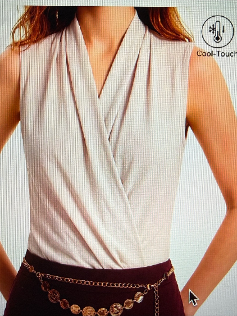 OGL Cream Surplice Sleeveless Top M - Picture 2 of 6